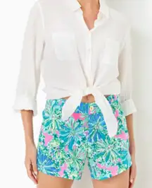 NWT Lilly Pulitzer 5" Callahan Stretch Short Soleil Pink Good Hare Day Size 16