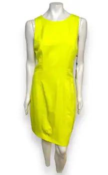 Citron Neon Yellow Sheath Dress Large NWT