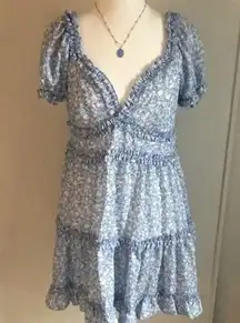 New Windsor Short Puff Sleeve V-Neck Floral Spring Summer All Occasion Dress