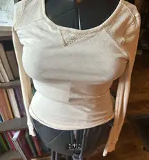 We the Free Henley cream fitted S long sleeve top