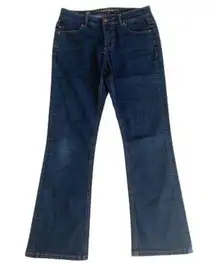 Liverpool Blue Wash Mid Rise Back Button Flap Pockets Straight Jeans Size 6