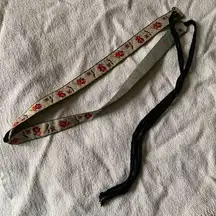 Vintage fabric tie belt with strings