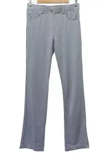 Betabrand Straight Leg 7-Pocket Dress Pant Yoga Pants in Gray Stripe Size Medium