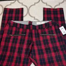 Tommy Hilfiger  Tommy Girl Red Plaid Black  Pants  Zippers