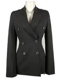 William Rast Military Blazer Black Size XS Double Breasted Coat Jacket Career