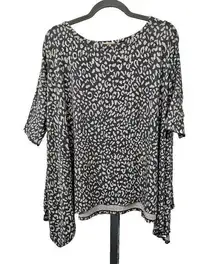 Oddi Cheetah Animal Print Tunic Knit Top Womens Size S / M Oversized Boho