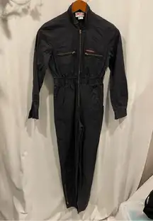 Vintage 80’s Jean St. Germain Paris charcoal zip front boiler suit pockets work