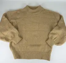 ASOS DESIGN Puff-Sleeve Knit Sweater – Camel Tan