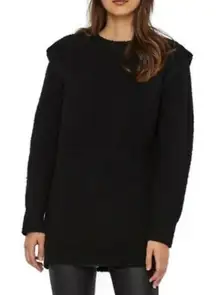 VERO MODA Daisy‎ Wide Shoulder long blouse Sweater In Black size XS NWT $69
