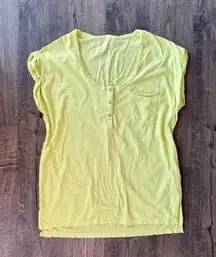 Aerie Oversized Henley Pocket T-shirt- Electric Lime