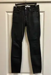 Velvet by Graham & Spencer Black Coated Skinny Jeans - size 25