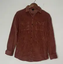 Wild Fable Oversized Corduroy Button-Down Shirt Mauve Pink Size Small