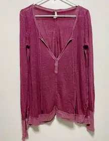 We The Free Free People Hacci Affogato Colonial Rose Linen Blend Top