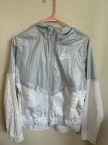 Grey and White Nike Windbreaker