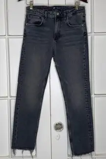 Zara Black Mineral Wash Slim Straight Jeans