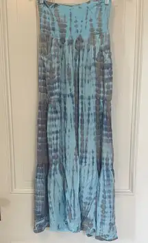 Blue Tiered wide legged pants