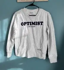 Optimist Gray Life is Good Pullover Crewneck Sweatshirt XS