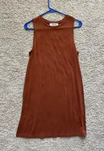 Burnt orange sleeveless tshirt dress
