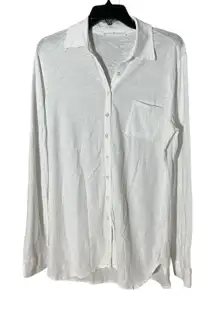 Peruvian Connection Shirt Women's Large White Pima Cotton Long Sleeve #O14-3