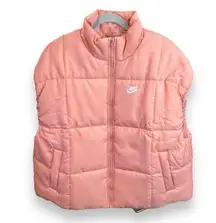 Nike Sportswear Classic Women Sz Small Puffer Pink Vest Therma-FIT Oversized