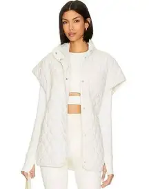 Beach Riot  x Revolve Glenn Vest Snow Cloud sz Small Quilted Puffer White RSP$201