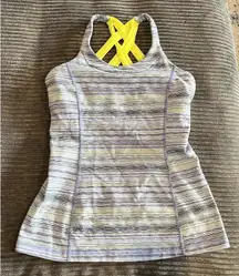 VINTAGE Lululemon Women's Cross Back Built-In Bra Tank Top Sz 4 EUC