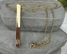 Gold Tone Bar Necklace Initial B Pendant Charm Chain Dainty Layering