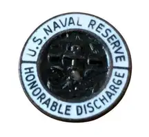 WWII Era US Naval Reserve Honorable Discharge Lapel Pin USNR Navy Pin-Back