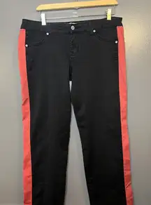 Puzzle Jeans Womens 13 Black Red Racing Stripe Stretch Skinny Jeans 5-Pocket