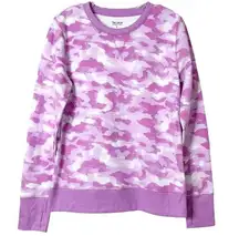 Tek Gear Women's Ultrasoft Fleece Pullover Sweatshirt Camo Purple, Size Small