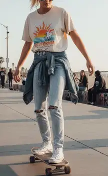 Abercrombie & Fitch Simone High Rise Slim Jeans in Acid Wash