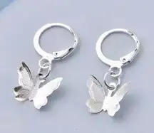 Silver Butterfly Dangle Earrings