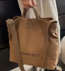 #119 INSIDE OUT Canvas Library Tote