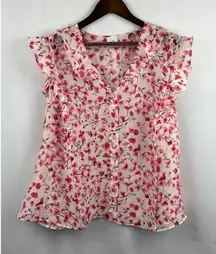 Women’s Cabi Besotted Top Size 2XL Pink & White