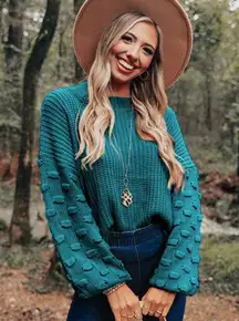 C+D+M Bubbly Bubble Sleeve Knit Sweater