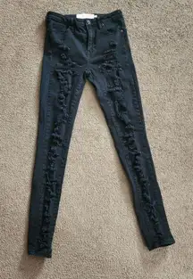 Black Destroyed Jeans, Women's 3