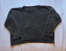 Talbots Charcoal Gray Soft Knit Cropped Sweater Oversized Size L