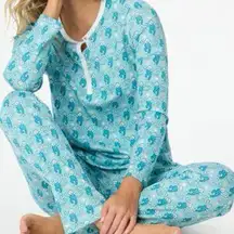 Roller Rabbit Blue Monkey Star Henley Pajamas Cotton Small New