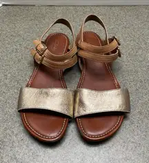 Lucky Artisan Sandals. Gold/tan Ankle Strap Sandals. Women's Size 9.5M