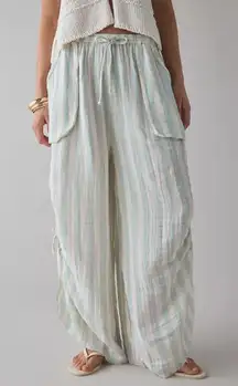 Urban Outfitters Pastel Striped Wide-Leg Pants