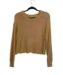 100% Cotton Dark Yellow Tight Knit Cropped Sweater