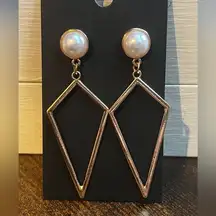 Gold-Tone Triangle Drop Earrings