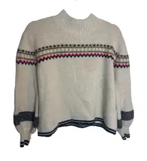 THML Sweater Women Size Small S Boho Oversized Striped Beige Sweater