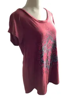 Lucky Brand Women's Burgundy Mandala Tee WORN ONCE