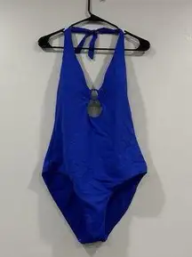 Sea Level Eco Essentials Keyhole Halter One Piece in Cobalt Blue Size US 12