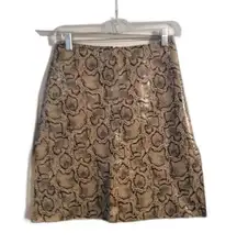 BeBe Vintage Size 2 Leather Snake Skin Mini Skirt Lined