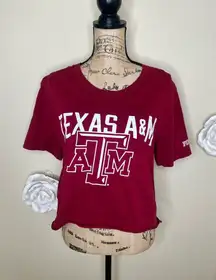 PINK Victorias Secret by 5th & Ocean Texas A&M Maroon Cropped TShirt Sz M