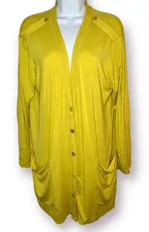 Des Rey South Africa Long Sleeve Knit Cardigan Chartreuse Yellow 38 (U.S. 10)