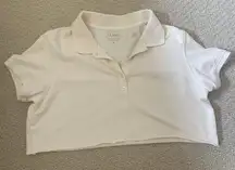 L.L Bean cropped collared tee 