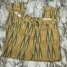 LOFT High Rise Patterned Jeans - Multicolor Sz 10 Retro Vibes Zig Zag Boho Chic
